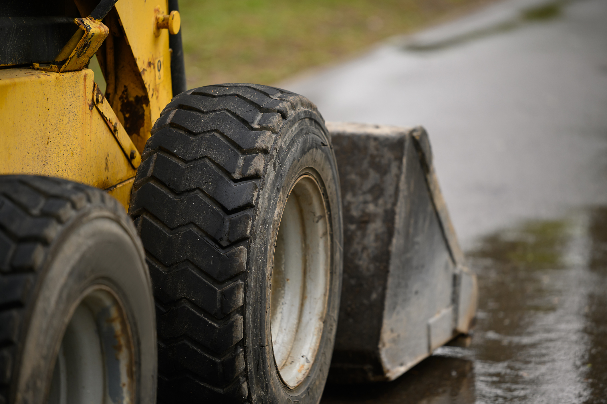 Detail shot of a tractor wheel