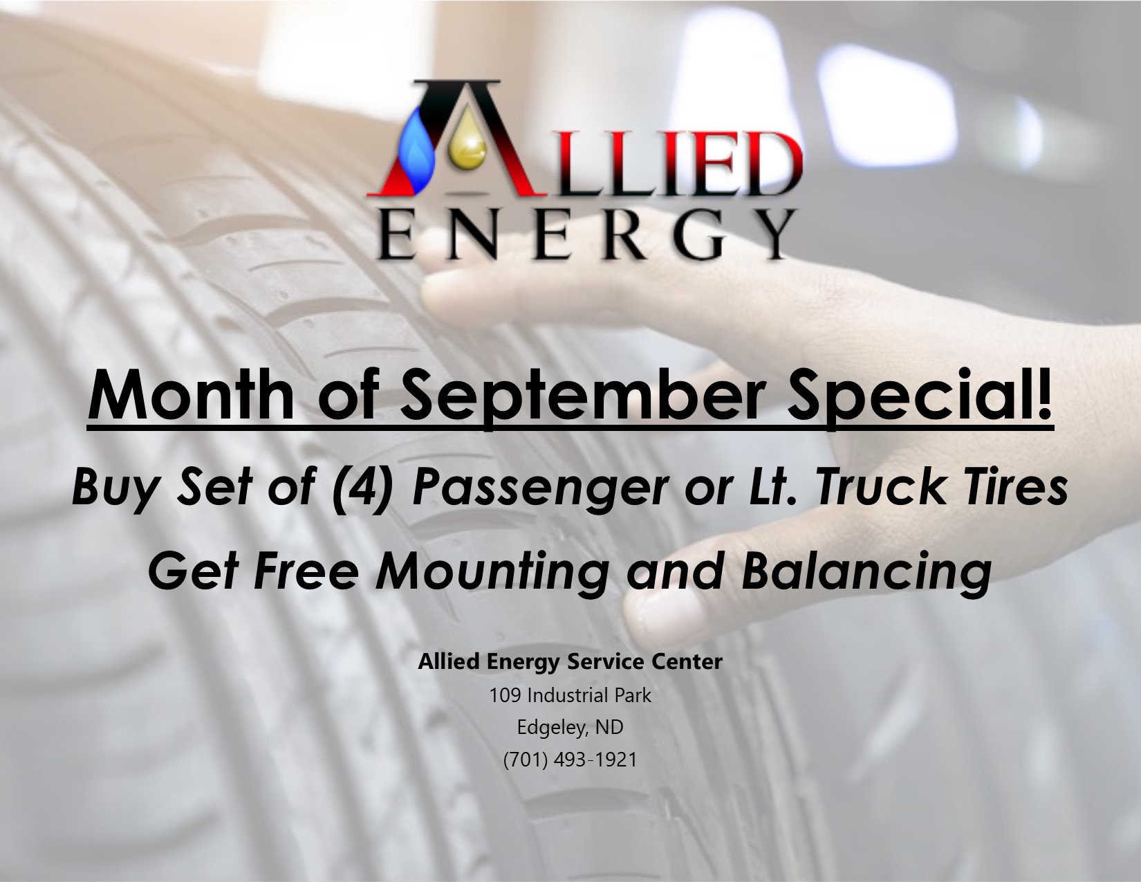 Why should you buy tires from Allied Energy's Service Center? Allied