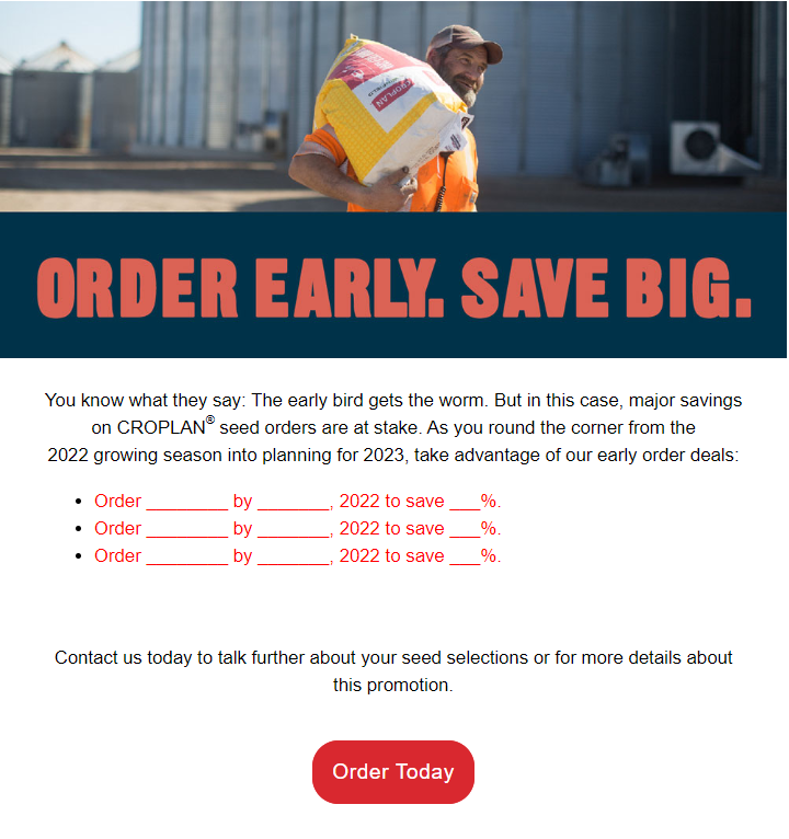 Order Early, Save Big 