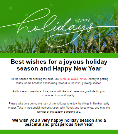 Happy Holidays! (Corn- green gradient) 