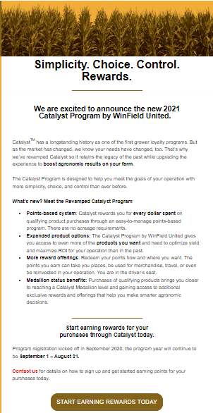 Catalyst Announcement for Previous Growers 