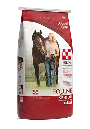visual of purina equine senior bagged feed