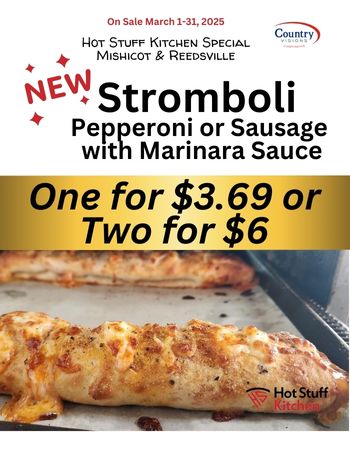 Hot Stuff Kitchens - Pepperoni or Sausage Stromboli 