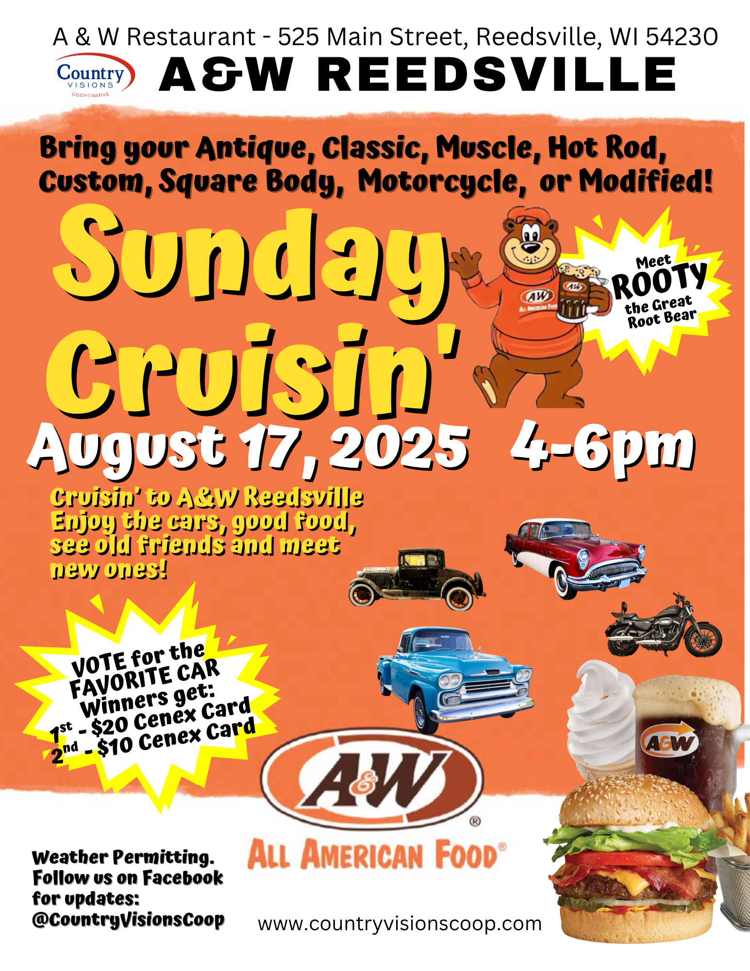 Sunday Cruisin' at A&W Reedsville - August 17, 2025