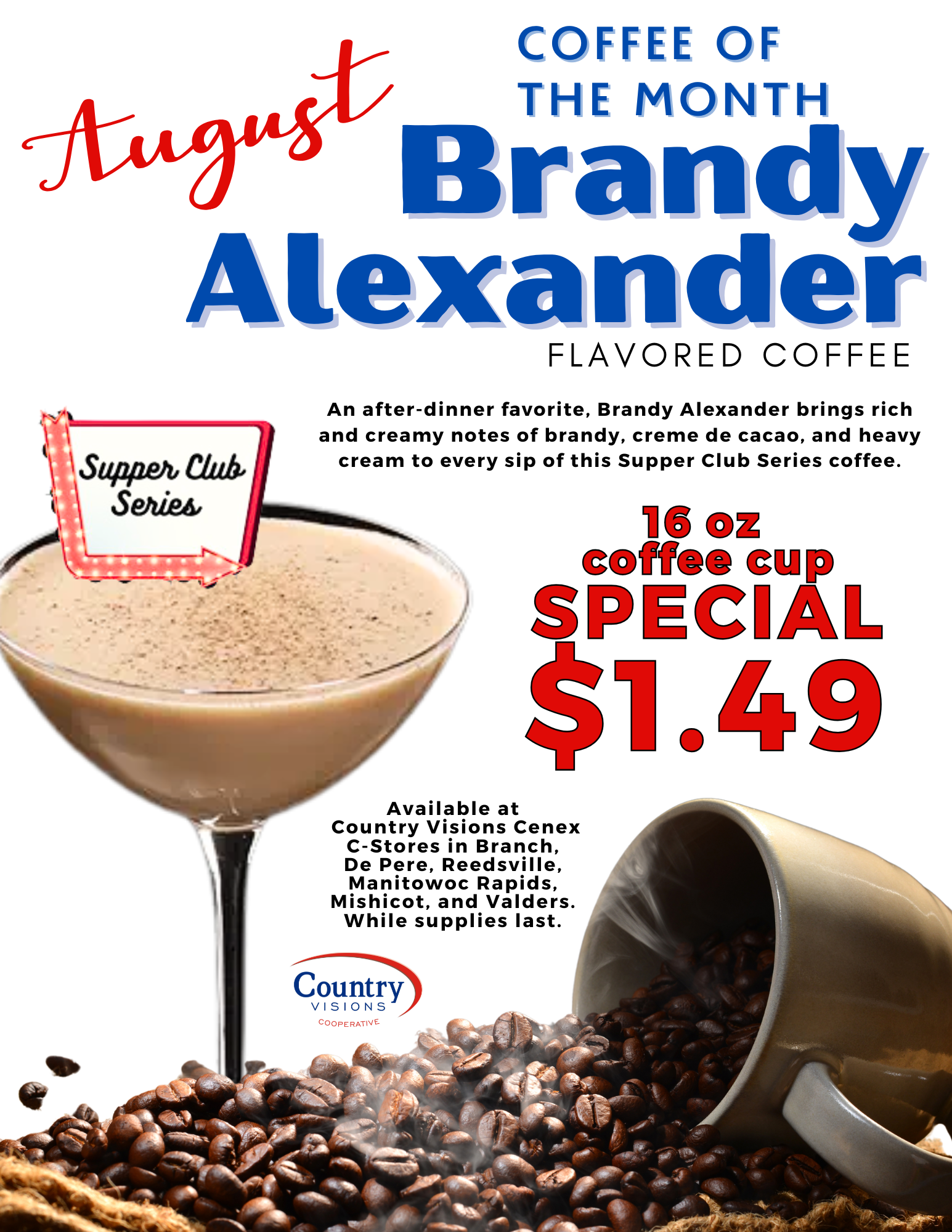 Brandy Alexander flavored coffee