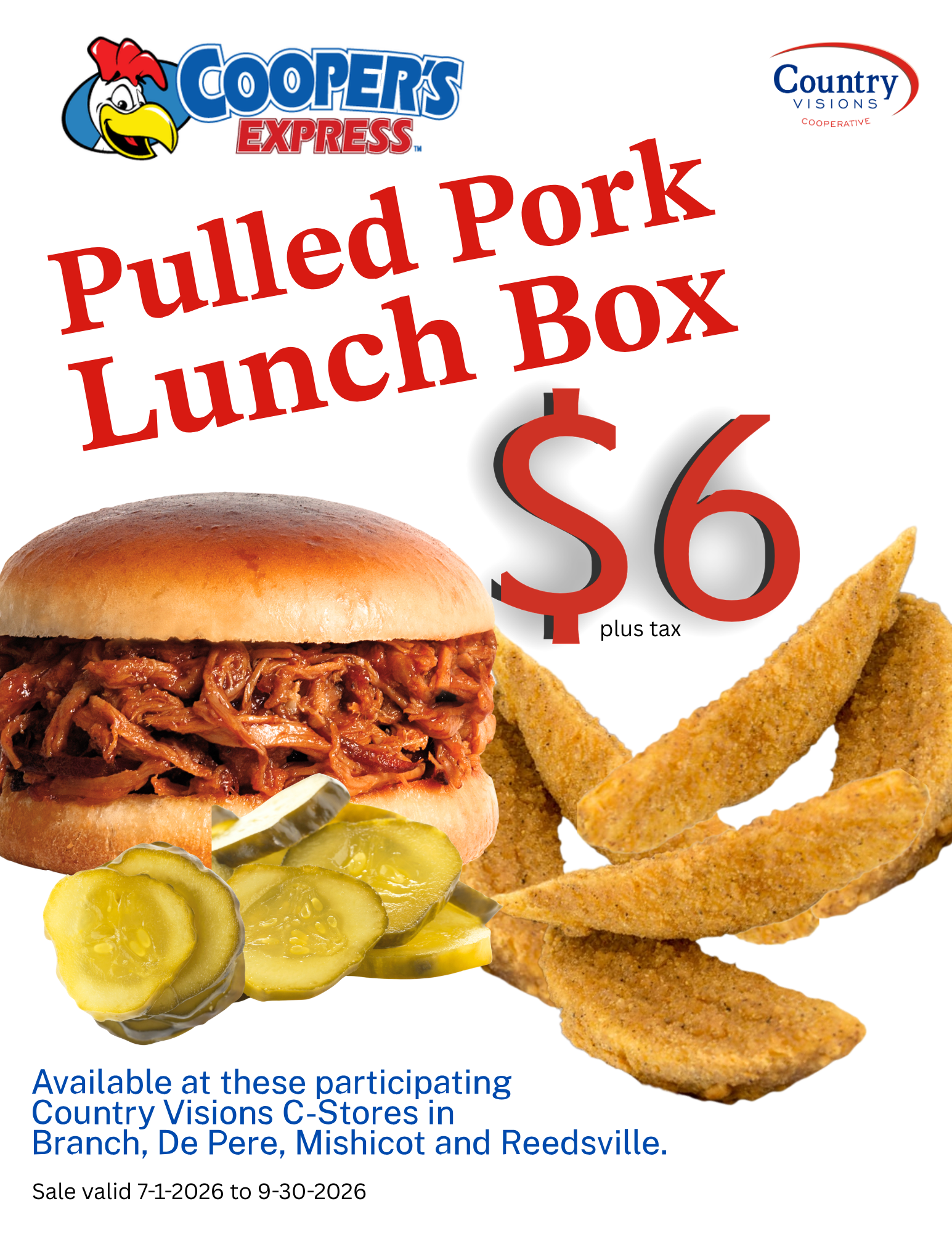 Cooper's Express Pulled Pork Lunch Box $6, plus tax