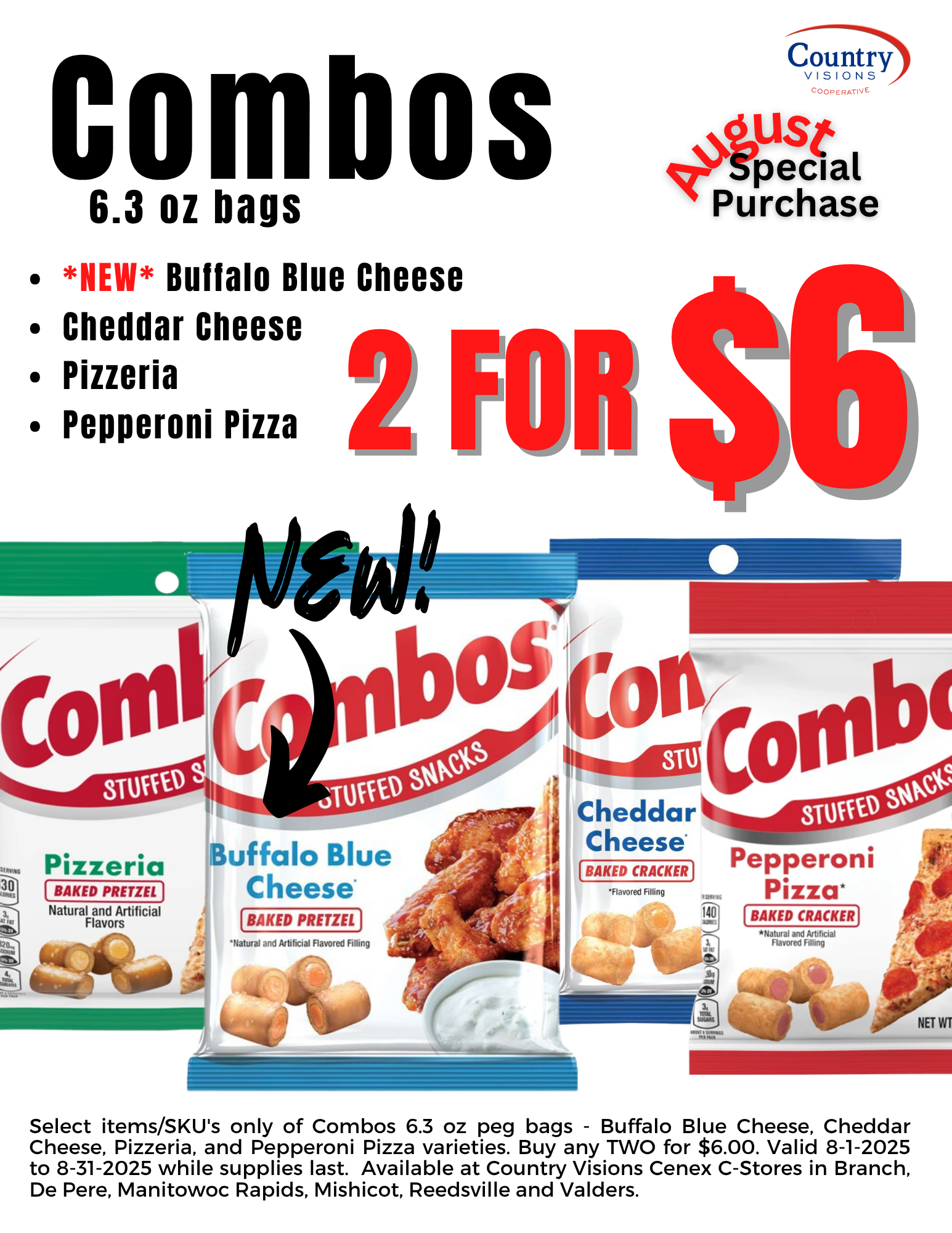 Combos 6.3oz  2 for $6