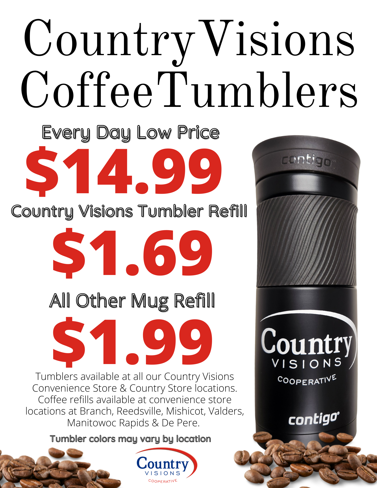 Country Visions Coffee Tumbler Refill Special