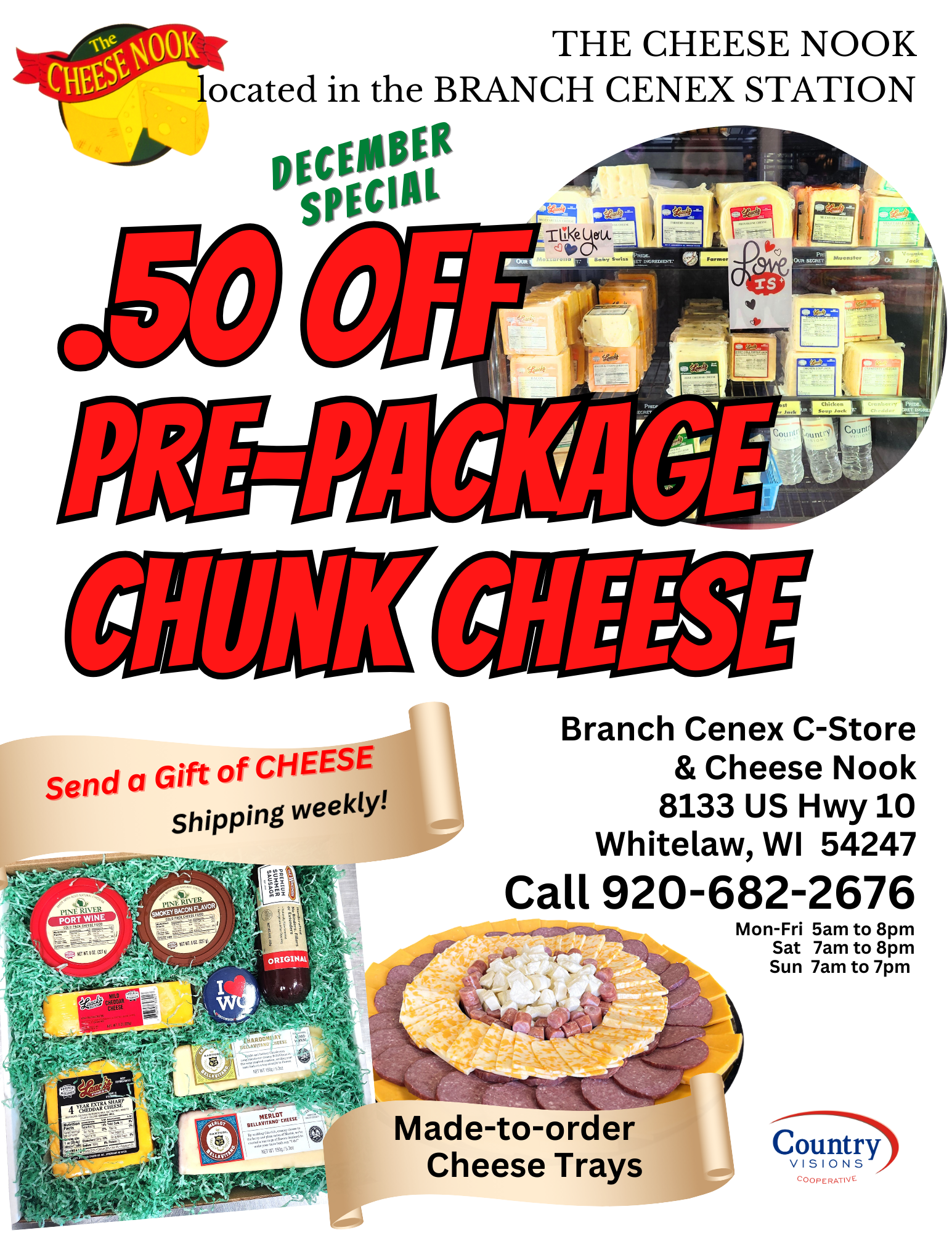 November Cheese of the Month - Pre-Package Chunk Cheese $.50 OFF each