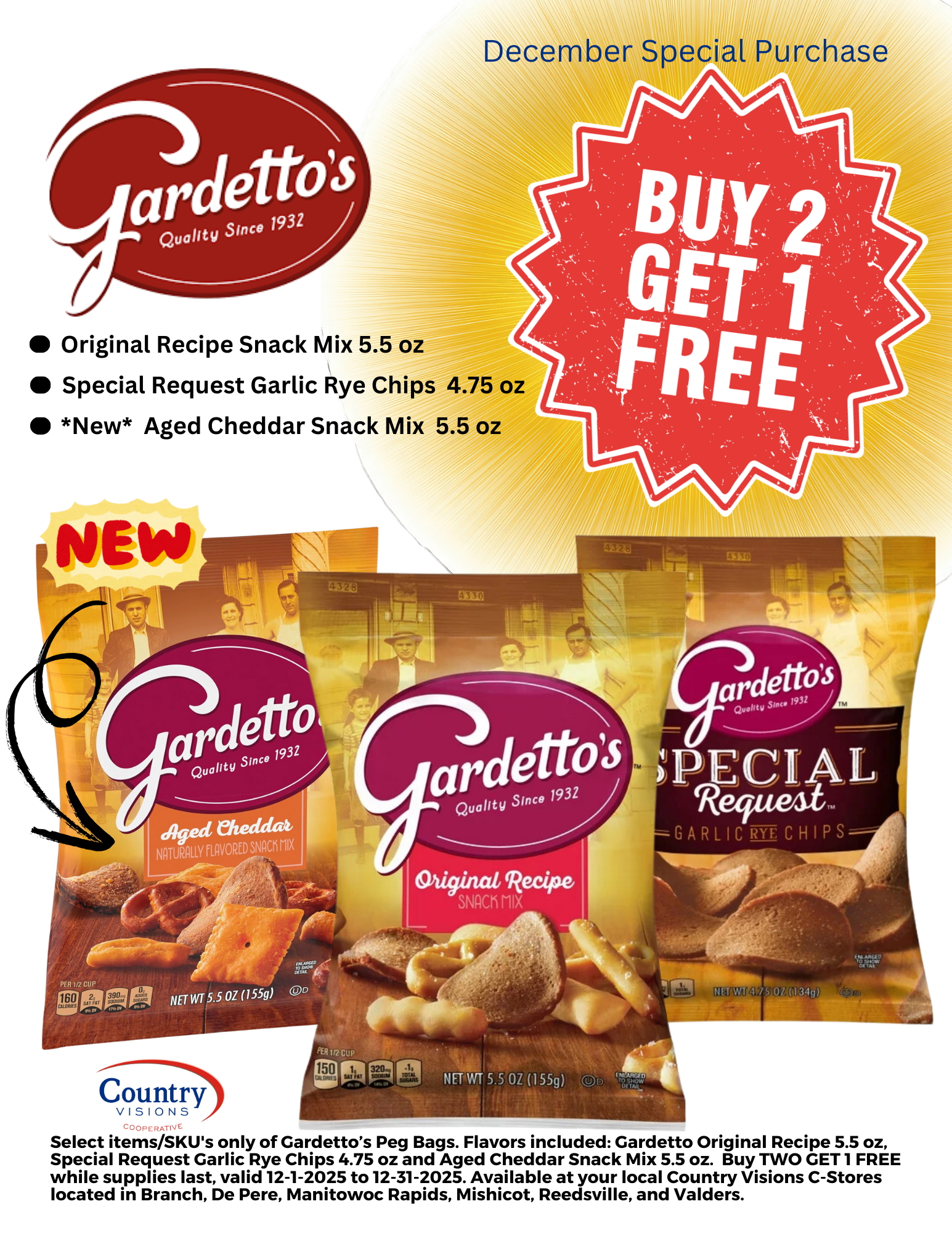 Gardetto's - Buy 2 Get 1 FREE