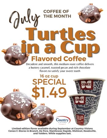 Turtles in a Cup Flavored Coffee