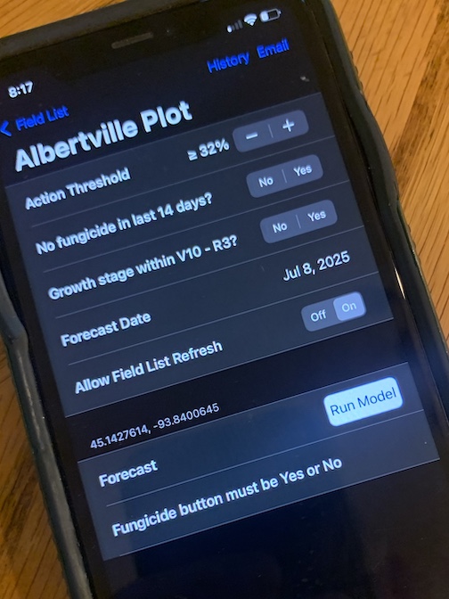 Tarspotter app on smart phone