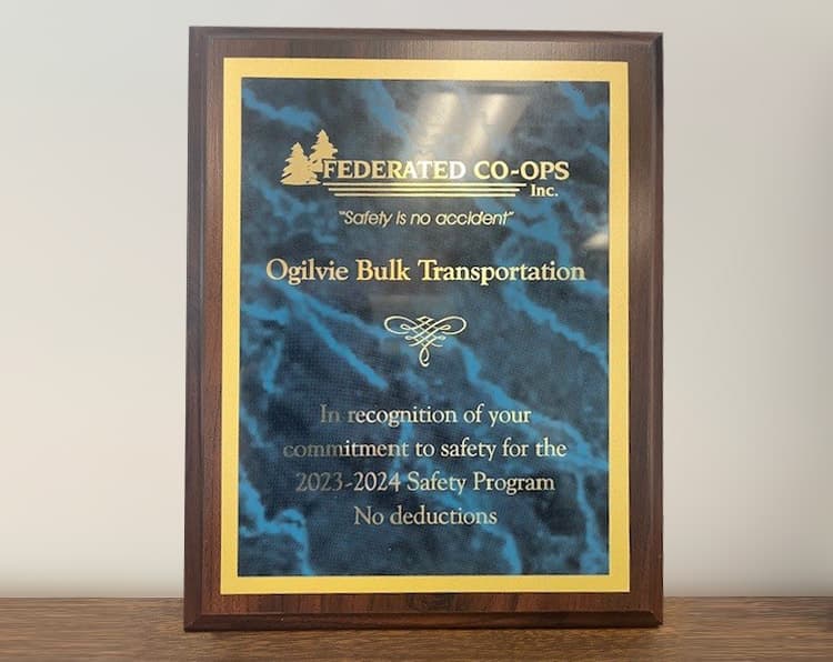 Ogilvie Bulk Transportation Safety Award