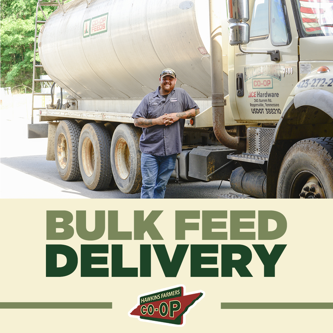 Bulk Feed Delivery is available at Hawkins Farmers Co-op