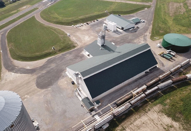Arial View of Marysville Agronomy Building and Liquid Storage Tanks