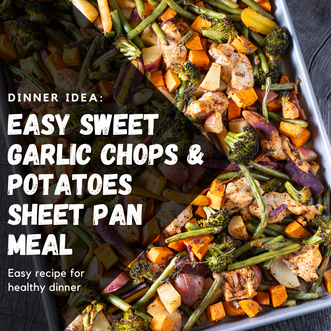 Easy Sweet Garlic Chops and Potatoes Sheet Pan Meal