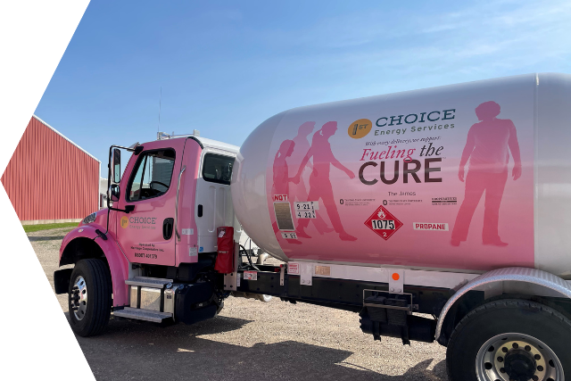 Propane Delivery Truck Wrapped for Breast Cancer Support