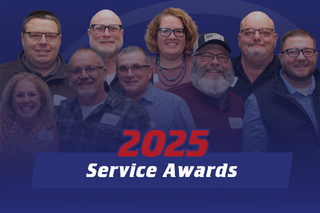 various ias employees on blue background