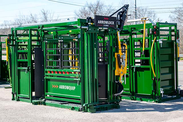 Two pieces of Arrowquip agriculture equipment.