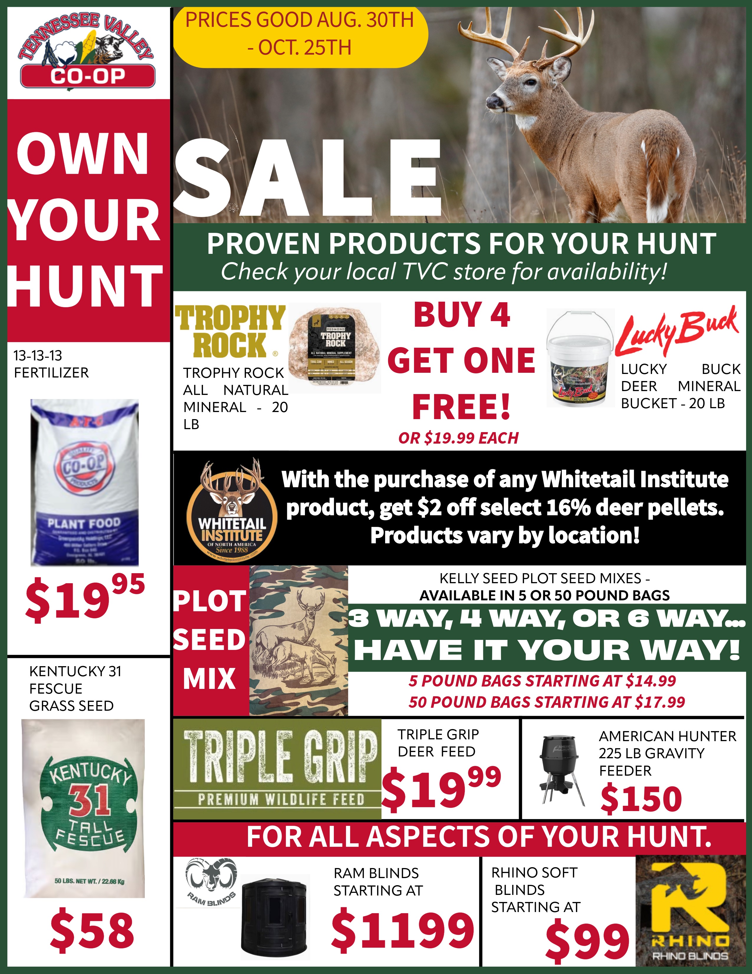Own Your Hunt with our hunting sales flyer!