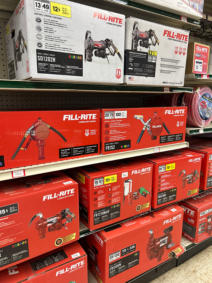 Fill-rite fuel pumps available for purchase at Tennessee Valley Co-op