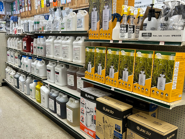 overview of the sprayers selection in store