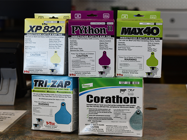 incsecticide cattle ear tags including xp 820, python, max40, tri-zap, corathon