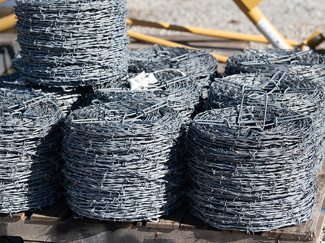 rolls of barbed wire