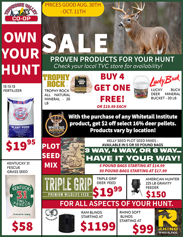 Own Your Hunt with our hunting sales flyer!