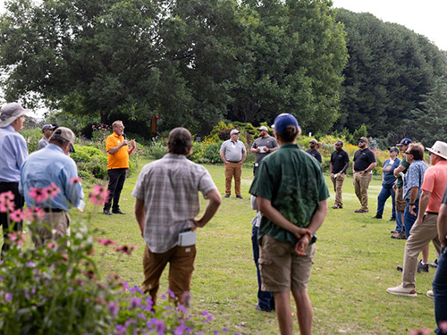 A group gather for Field Day