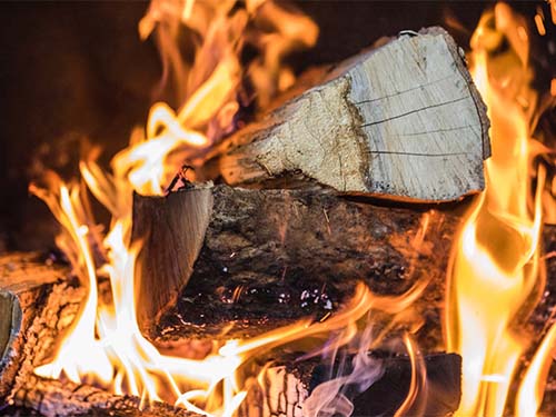 A log fire