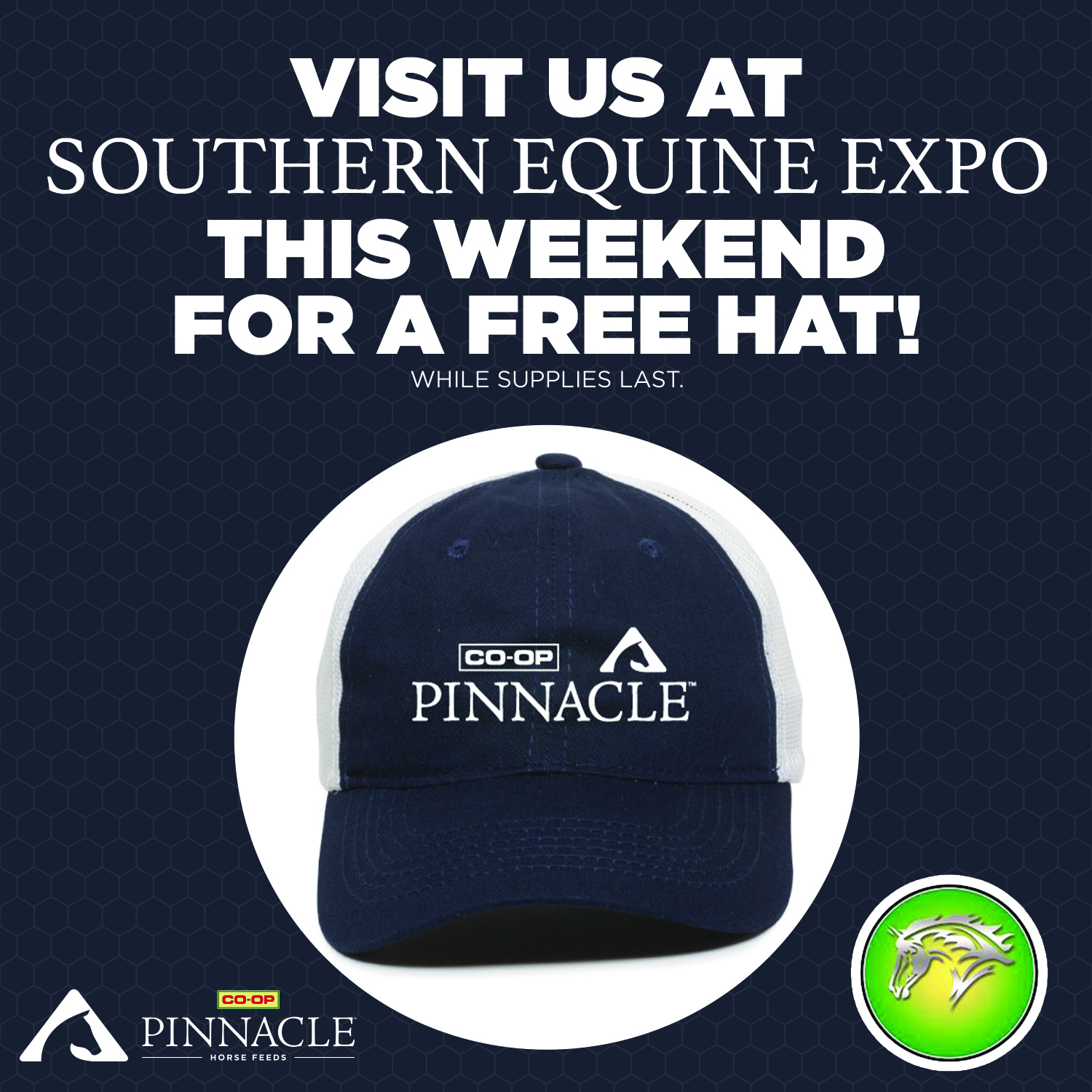 Visit us at Southern Equine Expo this weekend for a free hat!