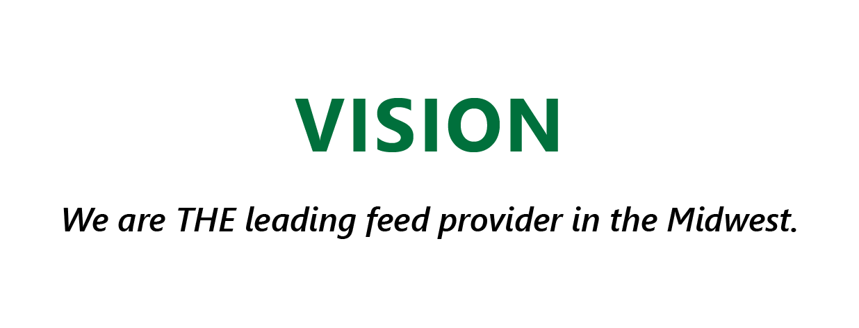 Vision: We are the leading feed provider in the Midwest.